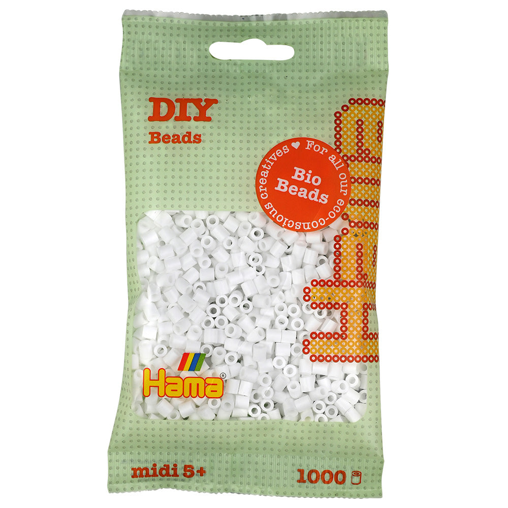 Hama midi Bio beads blanco 1000 piezas