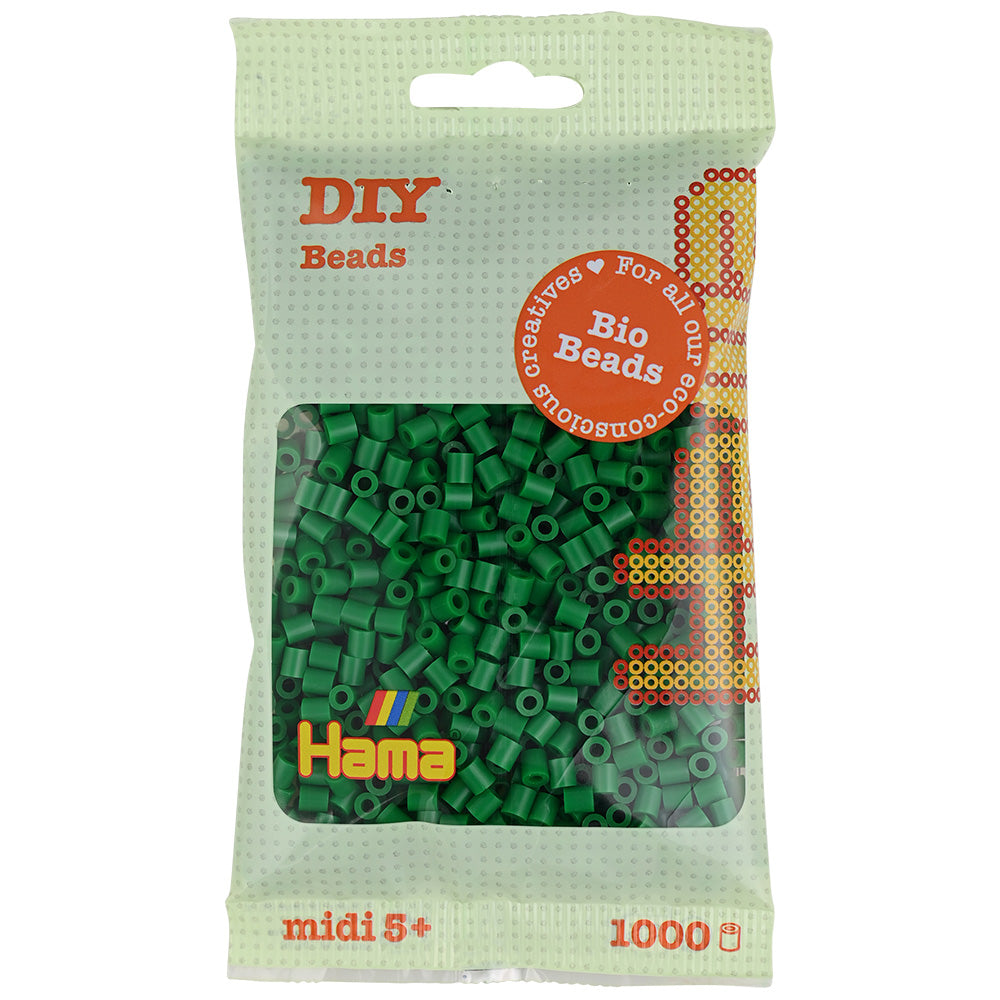 Hama midi Bio beads verde 1000 piezas