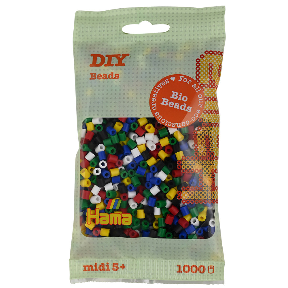 Hama midi Bio beads mix 198 (6 colores) 1000 piezas
