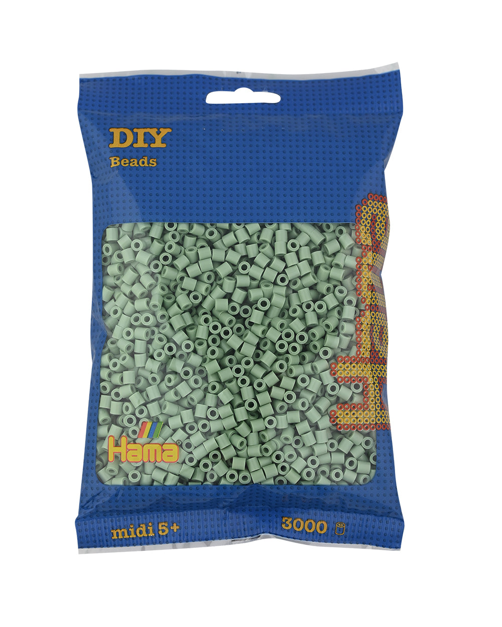 Hama midi verde eucalipto 3000 piezas