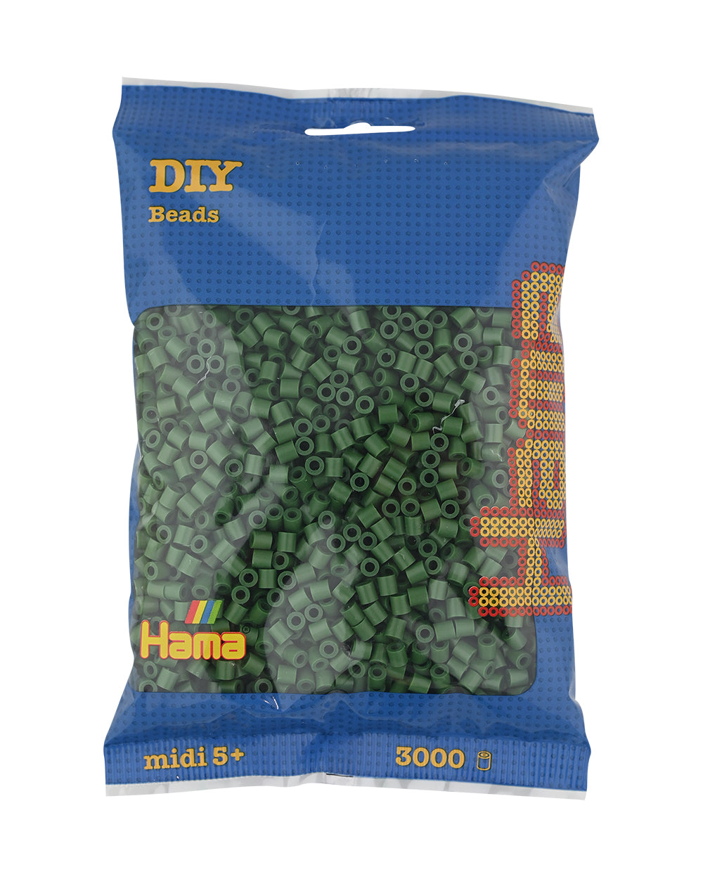 Hama midi verde bosque 3000 piezas