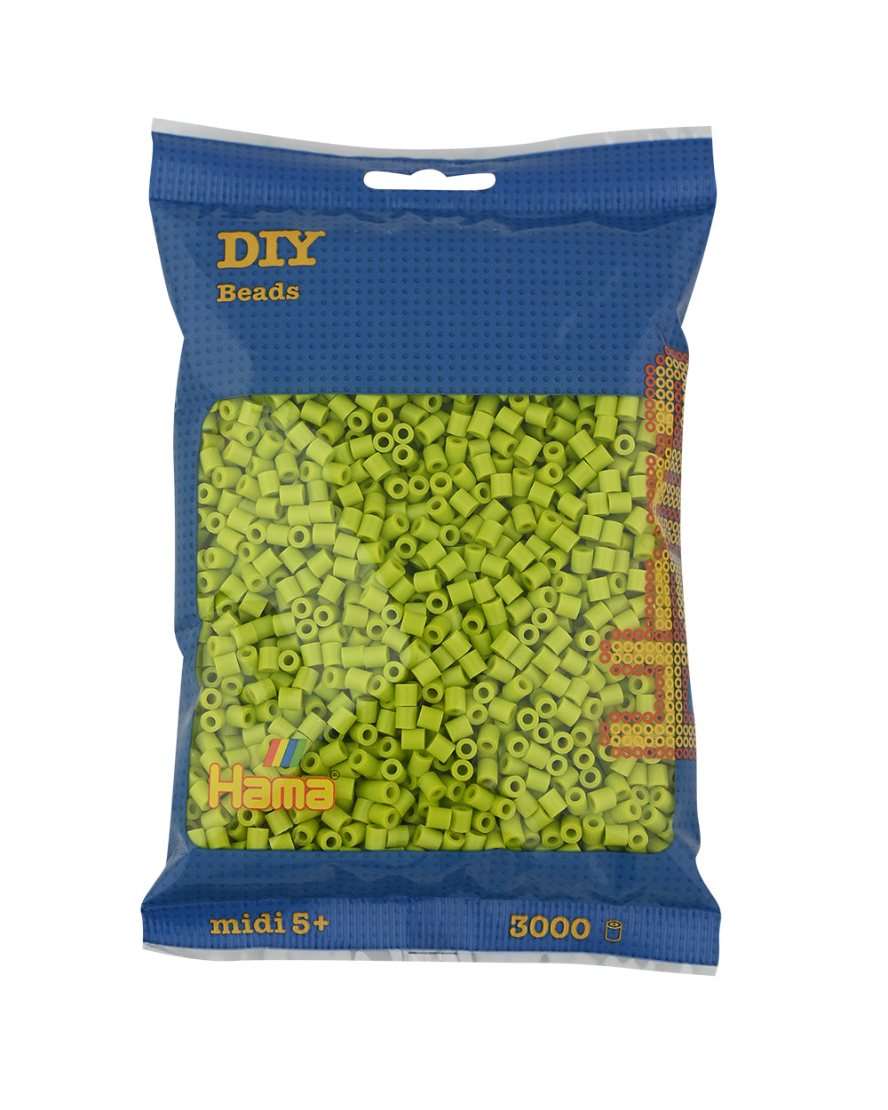 Hama midi verde lima 3000 piezas