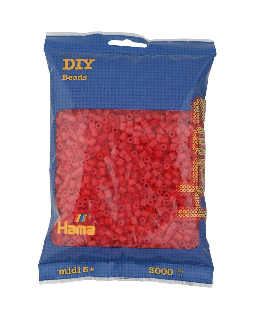 Hama midi rojo translúcido 3000 piezas