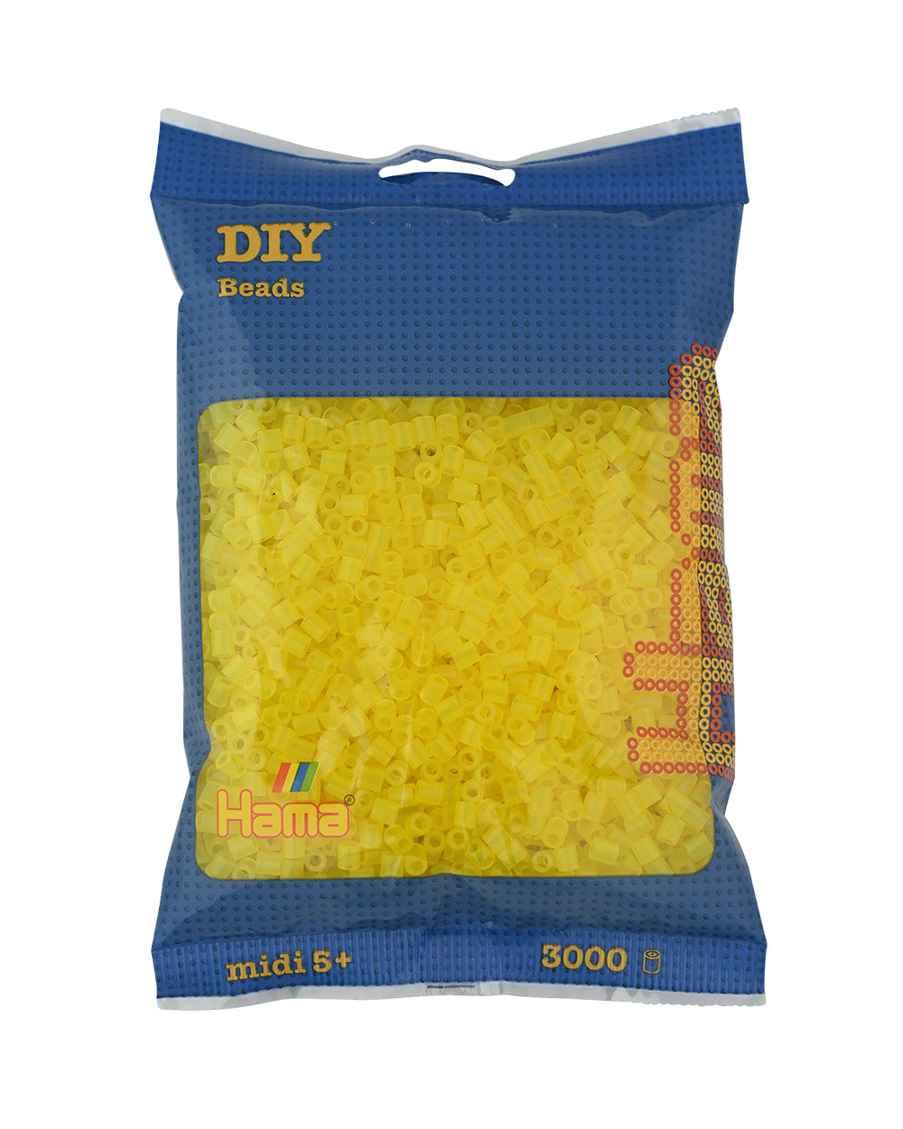 Hama midi amarillo translúcido 3000 piezas