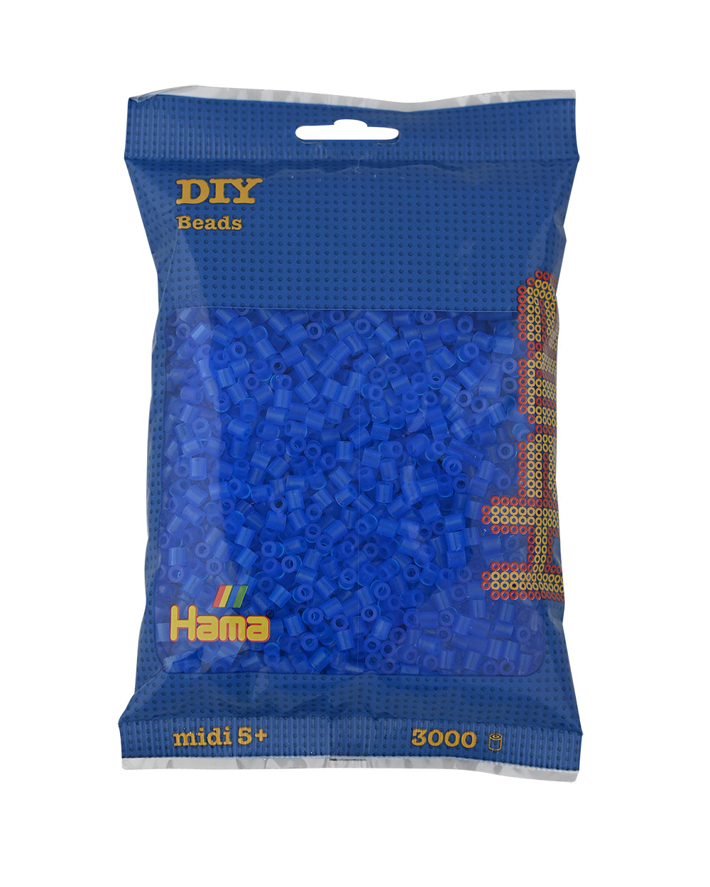 Hama midi azul translúcido 3000 piezas