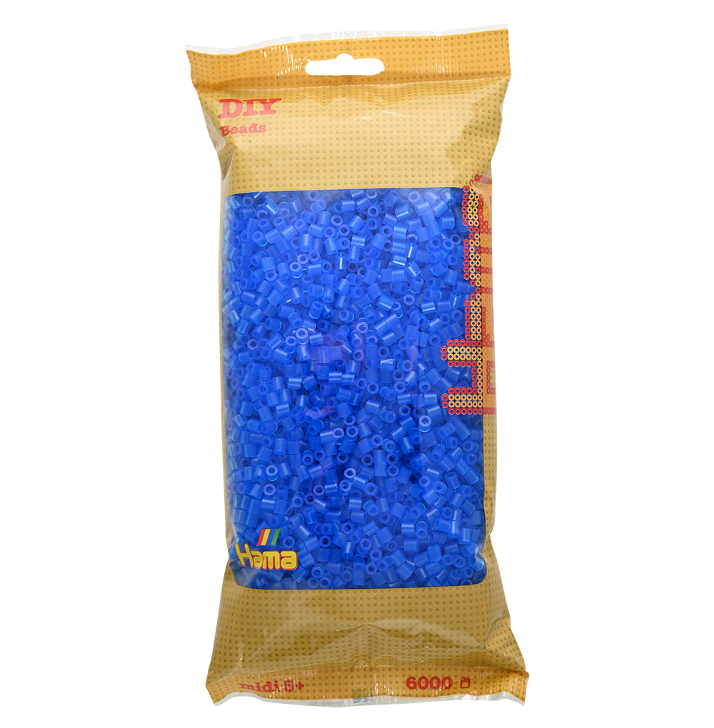 Hama midi azul translúcido 6000 piezas