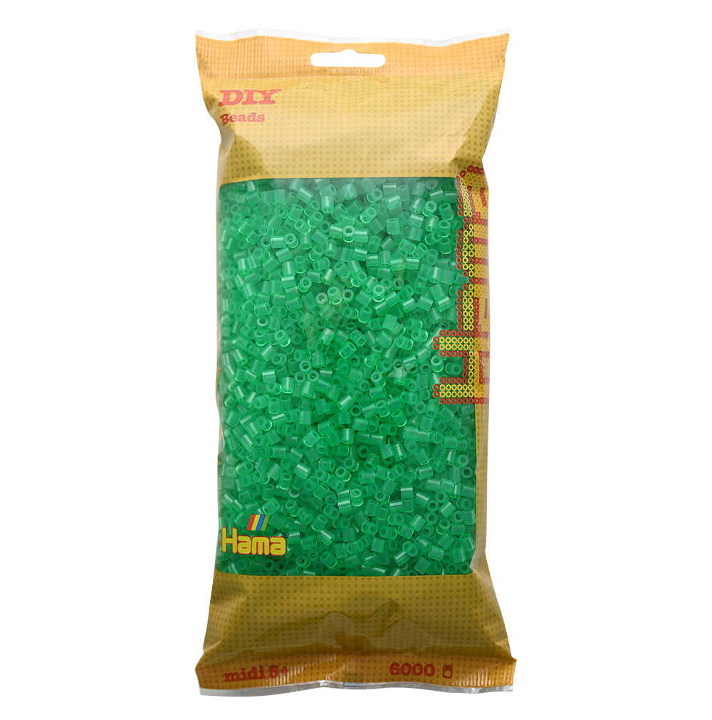 Hama midi verde translúcido 6000 piezas