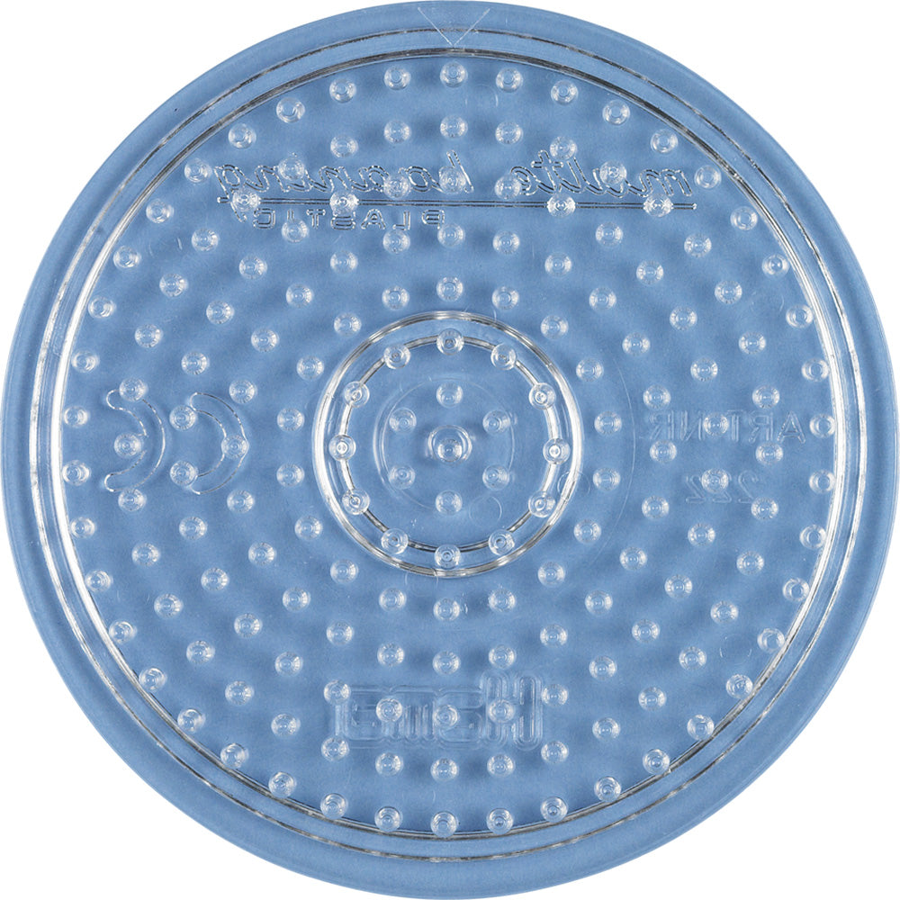 Placa / Pegboard circular pequeña transparente para Hama midi